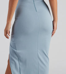Zadie Formal High-Slit Midi Dress
