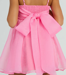 Babe Of The Hour Sleeveless Bow Back Babydoll Dress
