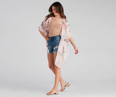 Floral Fling Flowy Sleeve Kimono