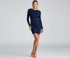 Glitter Nights Open Back Mini Dress