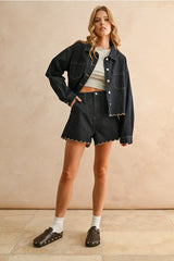 SCALLOP EMBROIDERY JACKET