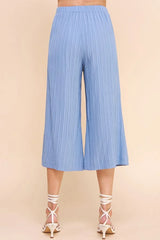 BAMBOO TEXTURED CROPPED FLOWY PANTS