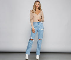 Chic Lace Detail Cropped Cardigan