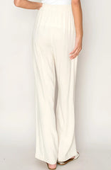 WOVEN TEXTURED WIDE LEG PANTS