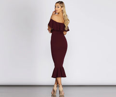 Ready And Ruffled Midi Dress