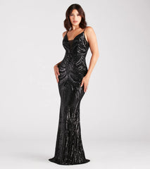 Pauline Formal Sequin Draped Bead Bodycon Dress