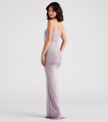 Madalyn One-Shoulder High Slit Formal Dress