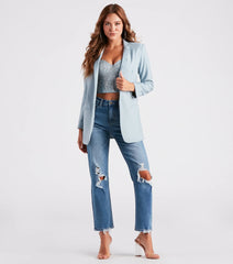 Best In Office Woven Boyfriend Blazer