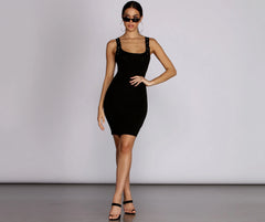 Buckled In Sleeveless Mini Dress