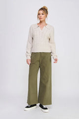 SOFT HEAVY TWILL WIDE PANTS