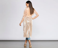 My Time To Shine Long Glitter Trench Coat