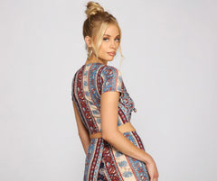 Wanderlust Beauty Tie Front Top