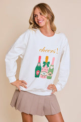 "CHEERS" GRAPHIC SWEATSHIRT