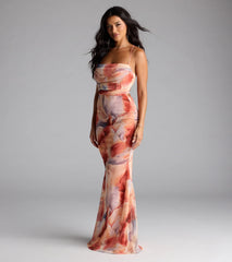 Korey Lace-Up Mermaid Abstract Formal Dress