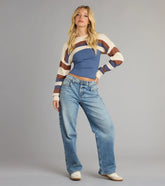 Crisp Breeze Striped Sweater Topper