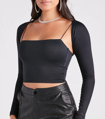 Smooth Silhouette Long Sleeve Bolero