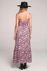 RENE SPAGHETTI STRAPS MIDI DRESS