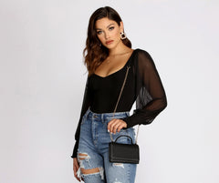 Top Handle Wallet Cross Body Purse