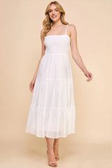 SOFT TIERED MAXI DRESS WITH SMOCKED BODICE