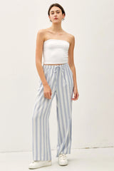 OMBRE STRIPED WIDE LEG PANTS