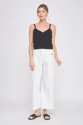 COTTON ELASTIC BACK WAIST PANTS