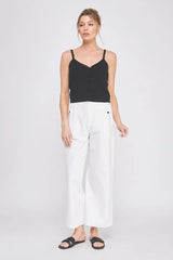 COTTON ELASTIC BACK WAIST PANTS