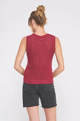 SLEEVELESS CROCHET SWEATER VEST