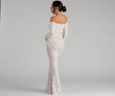 Sierra Sequin Off The Shoulder Formal Dress