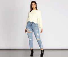 You Are Darling Twist Back Sweater