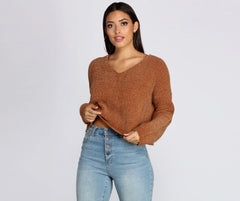 Chic In Chenille V-Neck Sweater