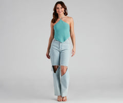 Summer Awaits Halter Crop Top