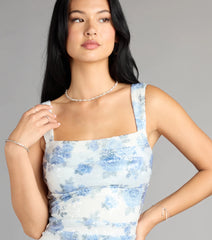 Elara Floral Sequin Lace-Up Mini Dress