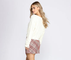 Cozy Distressed Cropped Sweater