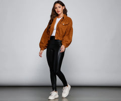 Effortlessly Chic Corduroy Cropped Jacket