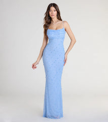 Kerry Open Back Bodycon Pearl Bead Formal Dress