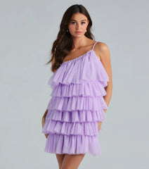 Sawyer Tulle One Shoulder A-Line Short Dress