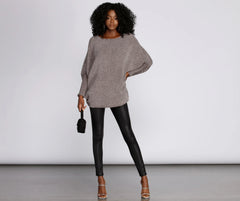 Boat Neck Chenille Pullover Sweater