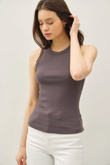 DYED ROUND NECK TANK TOP