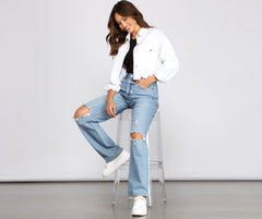 Casual Staple Destructed Denim Jacket