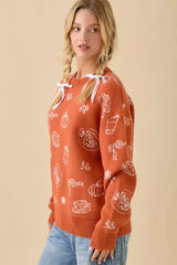 PUMPKIN SPICE PRINTED SWEATER