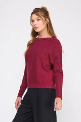 FINE GAUGE BOAT NECK SWEATER