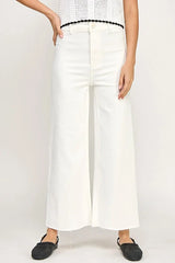 HIGH-WAISTED STRAIGHT PANTS JEANS WITH BACK PATCH POCKETS