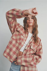 PLAID LONG SLEEVE SHIRT JACKET