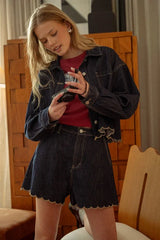 SCALLOP EMBROIDERY JACKET