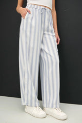 OMBRE STRIPED WIDE LEG PANTS