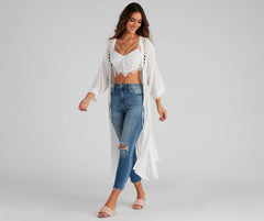Palm Beach Linen Crochet Kimono