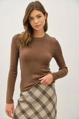 BASIC PATTERNED KNIT SWEATER