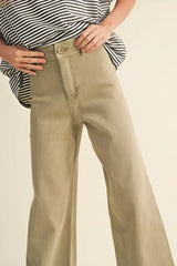 STRAIGHT WIDE LEG DENIM PANTS