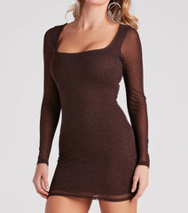 Party Time Glitter Mesh Mini Dress