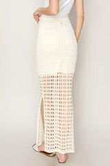 OPEN KNIT CROCHET MAXI SKIRT